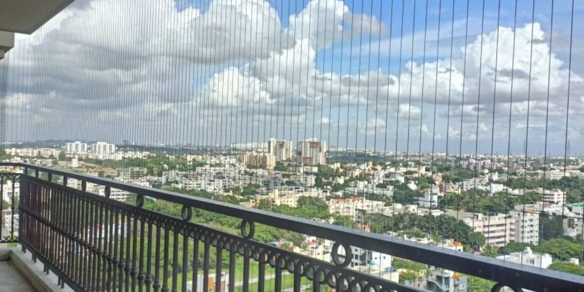 Invisible Balcony Safety Grill Design in Coimbatore